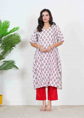 GULABGHAR CHARM – HAND BLOCK PRINTED OVERSIZE KURTI SET