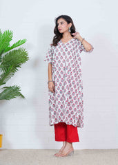 GULABGHAR CHARM – HAND BLOCK PRINTED OVERSIZE KURTI SET