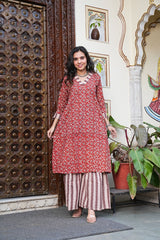 BAGRU BLOCK PRINTED KURTA SET