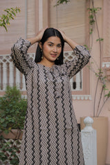 KASHISH BLOCK PRINTED STRAIGHT KURTI
