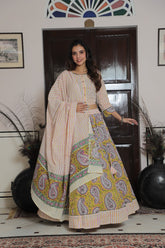 Sunshine Stripes & Paisley Lehenga Set