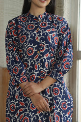 NAVY & RED PRINTED CO-ORD SET