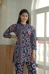 NAVY & RED PRINTED CO-ORD SET