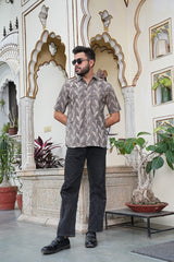 ARTHY CHARM HANDBLOCK COTTON SHIRT – ASH BROWN