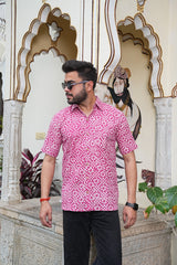 BLOSSOM POP COTTON SHIRT – PINK RETRO VIBES