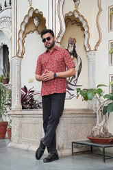 MAROON BLOOM COTTON SHIRT – TIMELESS INDIAN FLORAL