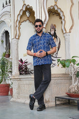 MEN'S HANDCRAFTED INDIGO SHORT SLEEVE SHIRT