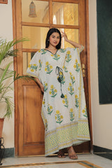 LEMON BLOOM COTTON KAFTAN