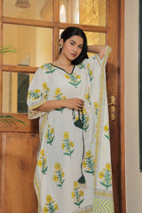 LEMON BLOOM COTTON KAFTAN
