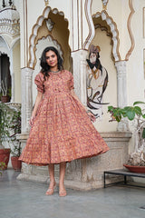 RUST ELEGANCE FLARED DRESS