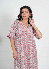 CHANDNI BEL – HAND BLOCK PRINTED OVERSIZE KURTI SET