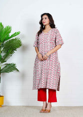 CHANDNI BEL – HAND BLOCK PRINTED OVERSIZE KURTI SET