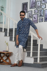 NEEL VISTAAR – HAND BLOCK PRINTED INDIGO KURTA