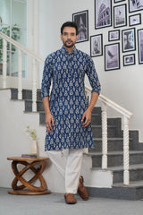 NEEL VISTAAR – HAND BLOCK PRINTED INDIGO KURTA