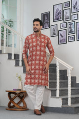 GUL-E-ROOH” – HAND BLOCK PRINTED MEN’S KURTA BY MYURIKA