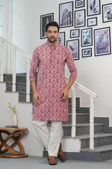 RUSTIC BLOOM – HAND-BLOCK PRINTED COTTON KURTA FOR MEN