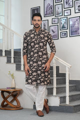 LOTUS LEGACY – HAND BLOCK PRINTED MEN'S COTTON KURTA