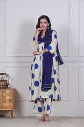 NEEL BINDU – INDIGO WHIMSY 3 PIECE SUIT SET