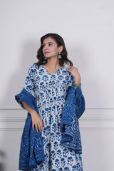 NEELKANTH – INDIGO BLOOM SET 3 PIECE SET