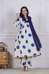 NEEL BINDU – INDIGO WHIMSY 3 PIECE SUIT SET