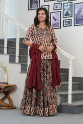 RUDRAJA - BAGRU HANDBLOCK PRINTED LEHENGA SET