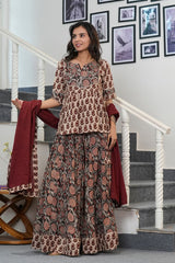 RUDRAJA - BAGRU HANDBLOCK PRINTED LEHENGA SET