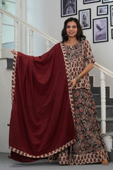 RUDRAJA - BAGRU HANDBLOCK PRINTED LEHENGA SET