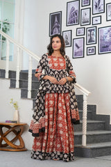 RUDRAJA HANDBLOCK PRINTED LEHENGA SET