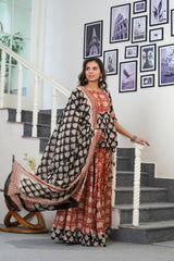 RUDRAJA HANDBLOCK PRINTED LEHENGA SET