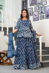 NEELVASTRA HANDBLOCK PRINTED LEHENGA SET