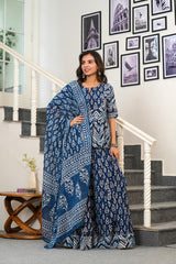 NEELVASTRA HANDBLOCK PRINTED LEHENGA SET