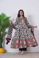 VANYA – HAND BLOCK PRINTED ANARKALI SET