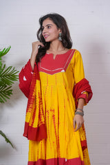 SURYA – BANDHEJ GLOW COTTON ANARKALI SET