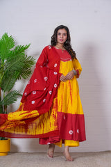 SURYA – BANDHEJ GLOW COTTON ANARKALI SET