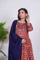 SYAHI BEGER – HAND BLOCK PRINTED ANARKALI SET