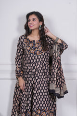 NAYRA – MIDNIGHT BLOSSOM ANARKALI SET