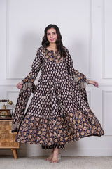 NAYRA – MIDNIGHT BLOSSOM ANARKALI SET