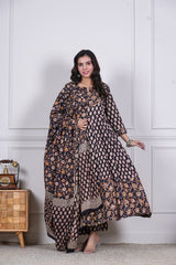 NAYRA – MIDNIGHT BLOSSOM ANARKALI SET