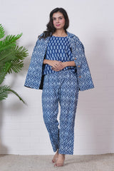 INDIGO ESSENCE” HAND BLOCK 3-PIECE SET