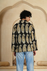 BLACK PAISLEY BLOCK PRINT MEN’S KURTA