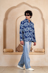 INDIGO PAISLEY BLOCK PRINT MEN’S KURTA