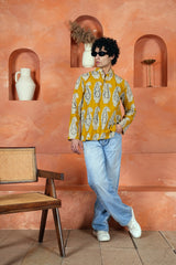 MUSTARD PAISLEY MEN’S KURTA