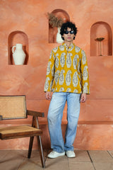MUSTARD PAISLEY MEN’S KURTA