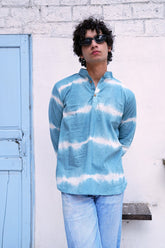 AQUA WAVE - MEN’S TIE-DYE COTTON KURTA