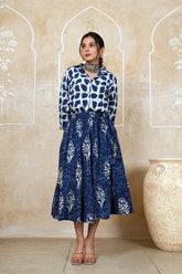 NEEL RAAS – INDIGO TWIRL BLOOM DRESS