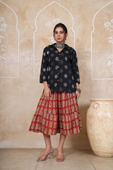 RANG RAAS – MIDNIGHT BLOOM TWIRL DRESS