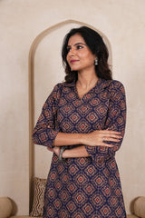 DARK BLUE RAAGA STRAIGHT KURTA SET