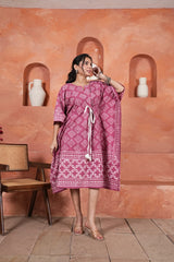 GULABI LEHER – HANDCRAFTED KAFTAAN DRESS