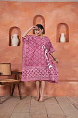 GULABI LEHER – HANDCRAFTED KAFTAAN DRESS