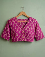 GULABI VANIKA – HAND BLOCK PRINTED COTTON CROP TOP